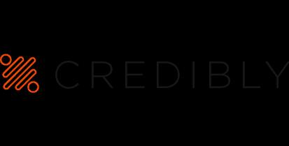 The Credibly logo, with an orange stylized percentage sign icon next to the word 'Credibly' in a thin grey font.